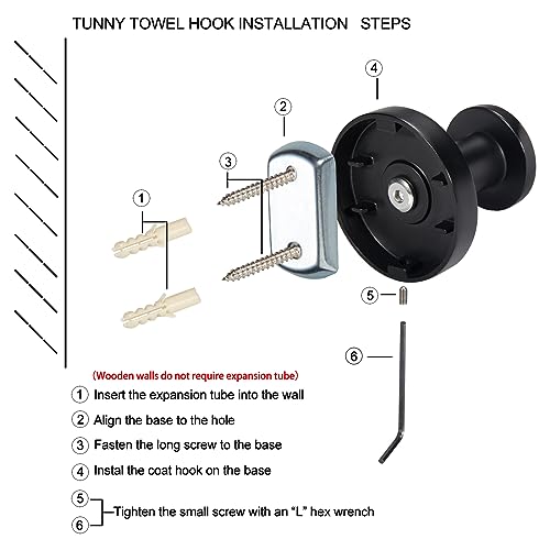 TUNNY 5 Pack Round Towel Hooks-Champagne Gold Modern Coat Hooks Shower Towel Hooks for Bathroom Kitchen Home Storage - Image 5