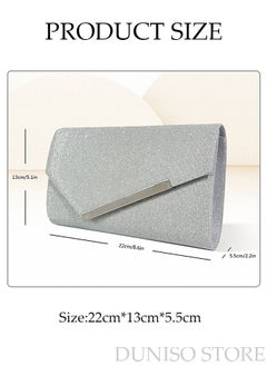 DUNISO Women Shiny Glitter Evening Clutch Crossbody Bag Envelope Handbag Chain Purse for Wedding Formal Cocktail Party  - Image 4