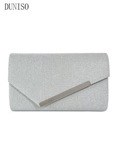 DUNISO Women Shiny Glitter Evening Clutch Crossbody Bag Envelope Handbag Chain Purse for Wedding Formal Cocktail Party  - Image 2
