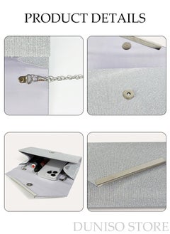DUNISO Women Shiny Glitter Evening Clutch Crossbody Bag Envelope Handbag Chain Purse for Wedding Formal Cocktail Party  - Image 5