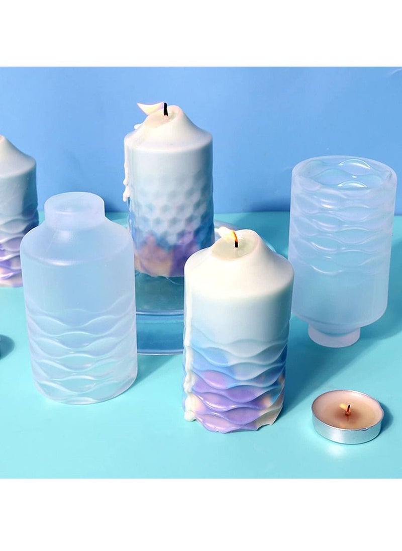 Y&D - Cylinder Candle Molds Silicone,Candle for Making,Upgrade Pillar with Details, DIY Aromatherapy Candles, Wax, Soaps, Polymer Clay - Image 1