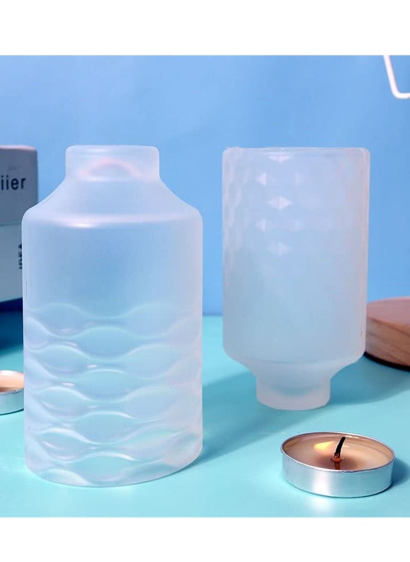 Y&D - Cylinder Candle Molds Silicone,Candle for Making,Upgrade Pillar with Details, DIY Aromatherapy Candles, Wax, Soaps, Polymer Clay - Image 1