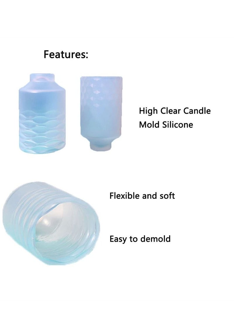 Y&D - Cylinder Candle Molds Silicone,Candle for Making,Upgrade Pillar with Details, DIY Aromatherapy Candles, Wax, Soaps, Polymer Clay - Image 1