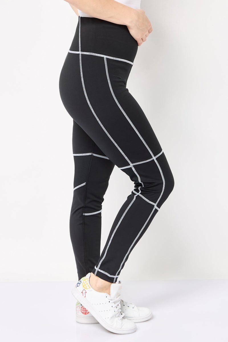 Reebok ليغينغز تدريب رياضية للنساء، سوداء - Image 3