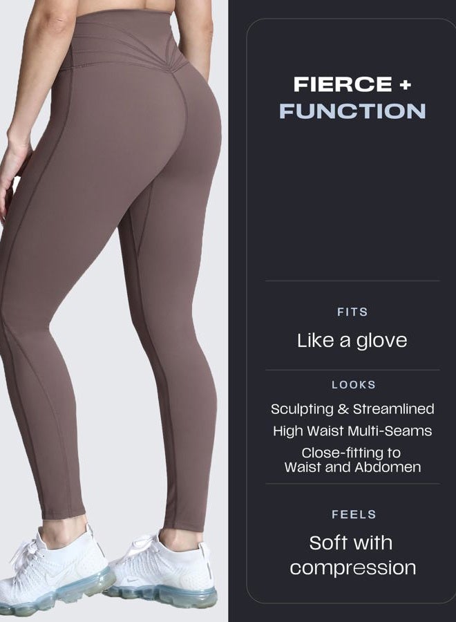Aoxjox Women's Trinity Yoga Pants, Opaque, Fudge Coffee, L - Image 4