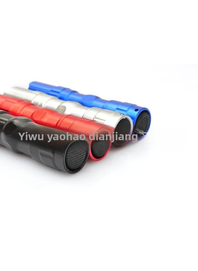 Aluminum Alloy Waterproof Led Mini Flashlight Number 5 1-cell High Beam Handheld Torch Company Gifts Customizable Logo-Color:Black Flashlight + Tail Rope + Black Gift Box  - Image 3