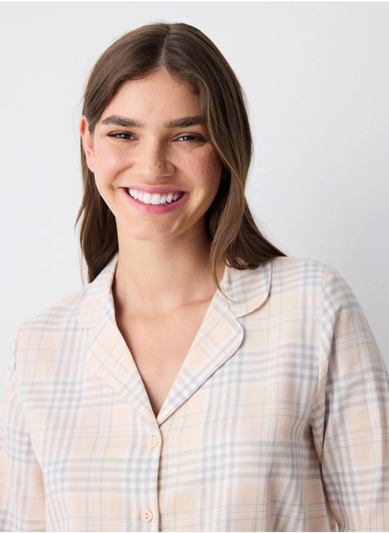 Penti Ellie Checked Shirt and Pant Pajama Set  - Image 2