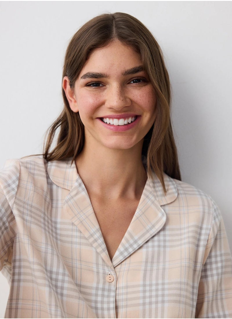 Penti Ellie Checked Shirt and Pant Pajama Set  - Image 3