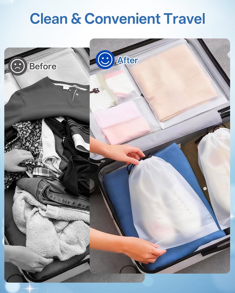 Teskyer Transparent Shoe Bags for Travel, 15.7" x 11.8" Waterproof Portable Travel Shoe Storage Bags for Packing - Travel Essentials for Men & Women, 6 PCS - Image 3