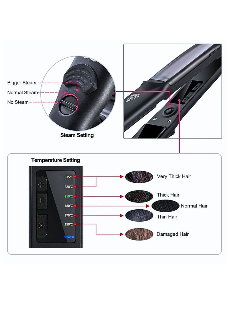 PROFESSIONAL Multi Function Ceramic Spray Steam Hair Straighteners Curler Hair Salon Steam Styler - Image 4