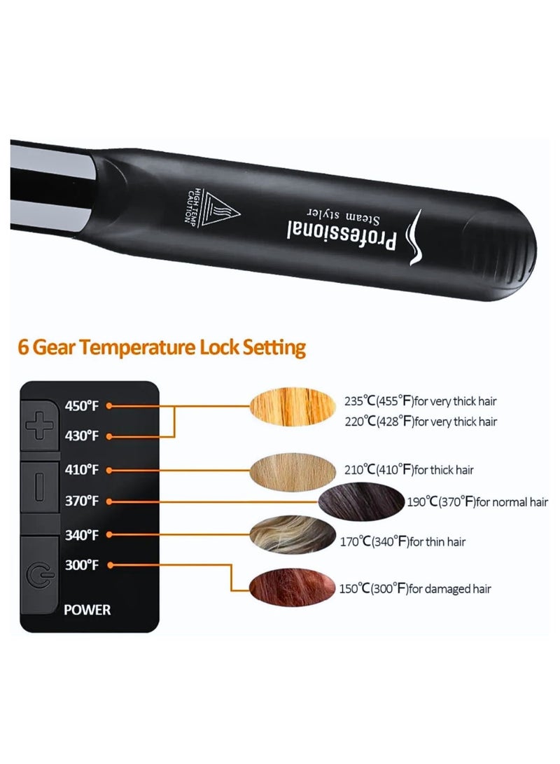 PROFESSIONAL Multi Function Ceramic Spray Steam Hair Straighteners Curler Hair Salon Steam Styler - Image 5