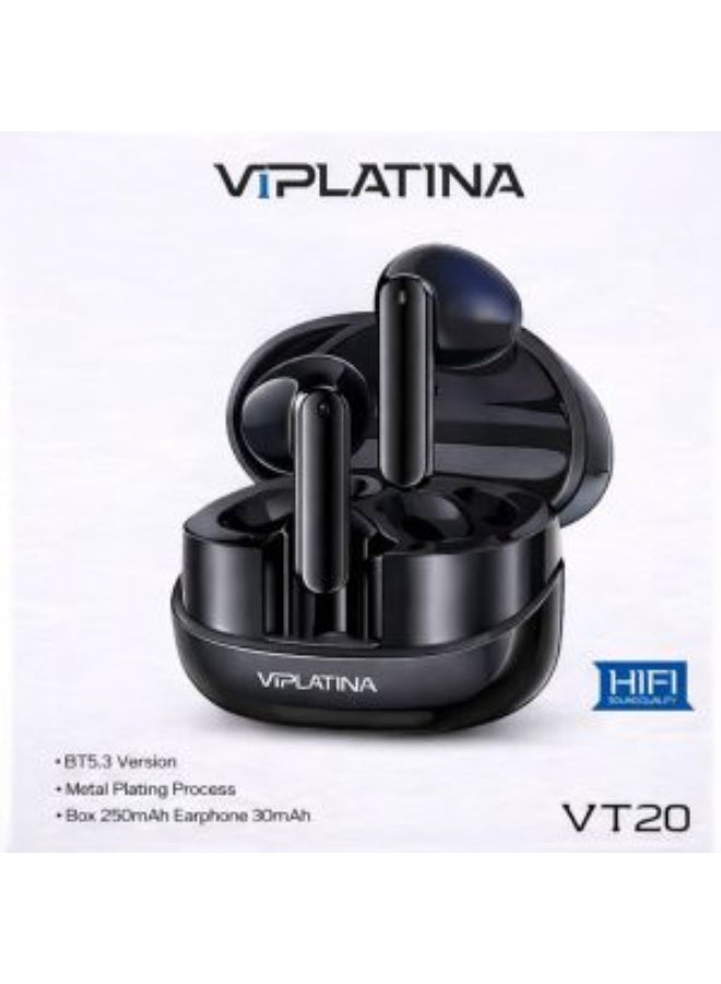 في آي بي لاتينا سماعات أذن لاسلكية Viplatina HiFi BT5.3 صوت ستيريو تشغيل 20 ساعة - Image 2