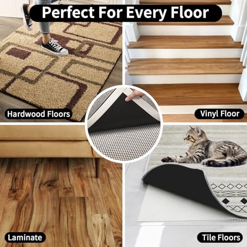 FestiCorp Non Slip Rug Pads 8x10 Ft Non Skid Rug Pad Gripper, Anti-Slip Carpet Rug Mats for Under Rugs and Hard Surface Floors - Image 5