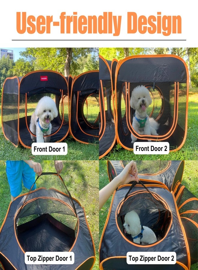 lukidoki Portable Dog Playpen 2-Room with Tunnel, 3-in-1 Large Cat Crate Play Enclosure with Separate Areas, Foldable Pet Playpen for Puppy Kitten and Small Animals Indoor Outdoor - Image 3