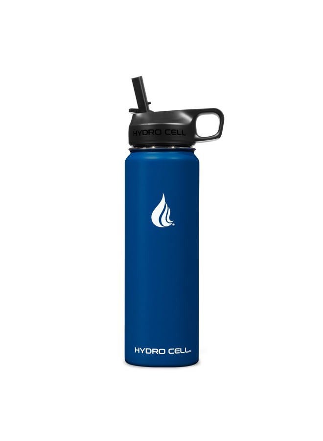 HYDRO CELL Stainless Steel Water Bottle w/Straw & Wide Mouth Lids (40oz 32oz 24oz 18oz) - Keeps Liquids Hot or Cold with Double Wall Vacuum Insulated Sweat Proof Sport Design blue - Image 2
