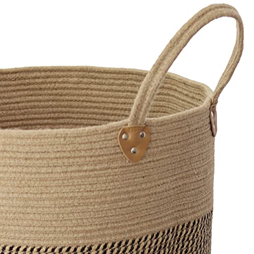 JIABOLANG Jute Laundry Hamper Large Woven Rope Storage Basket with Handles 20' Height Tall 83L,Laundry Basket Decorative Basket for Living Room,Pillows,Clothes, 18'Wx20'H - Image 4