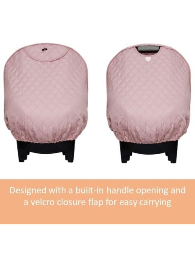liuliuby Car Seat Weather Shield - Quilted Winter Cover with Clear Window for Infant Carseat - Keeps Baby Warm & Protected in Cold Weather - Carrier Bunting Bag/Blanket for Babies & Newborns - Image 4
