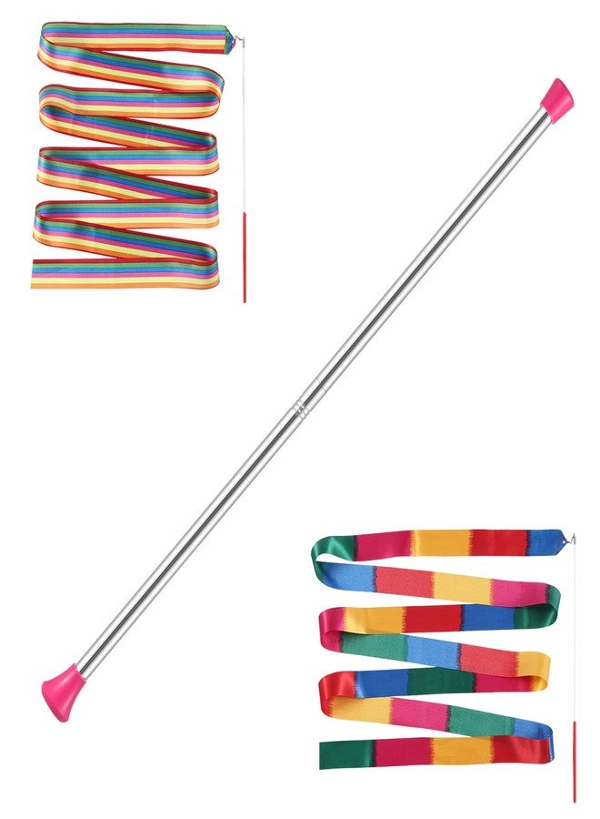 NigWarm Baton Twirling, Dance Baton for Kids 28 Inches Stainless Steel Material - Includes 1 Gymnastics Wand & 2 Dance Ribbons, Easy to Use for Dance Beginners (Pink) - Image 1
