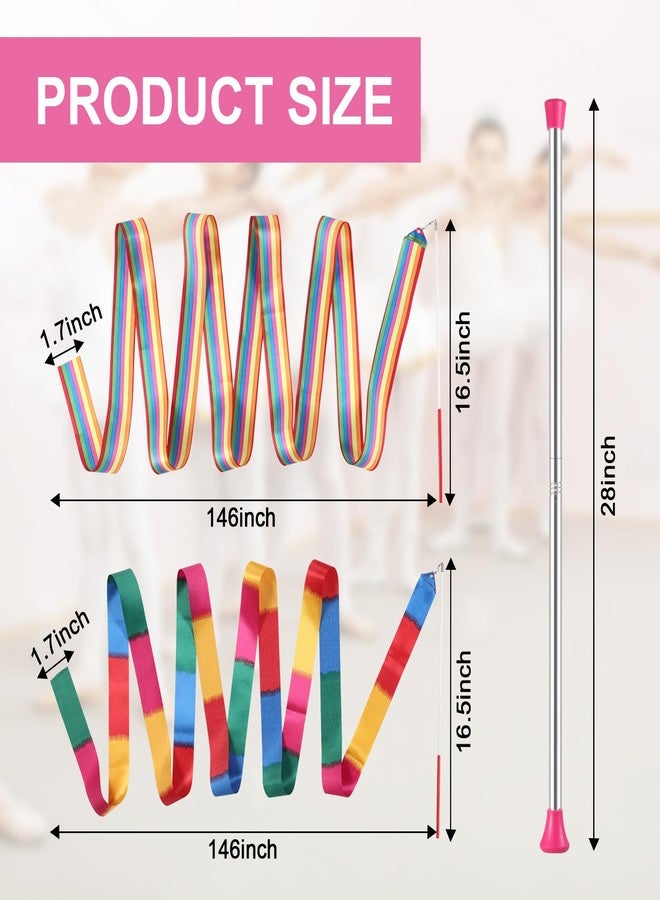 NigWarm Baton Twirling, Dance Baton for Kids 28 Inches Stainless Steel Material - Includes 1 Gymnastics Wand & 2 Dance Ribbons, Easy to Use for Dance Beginners (Pink) - Image 2