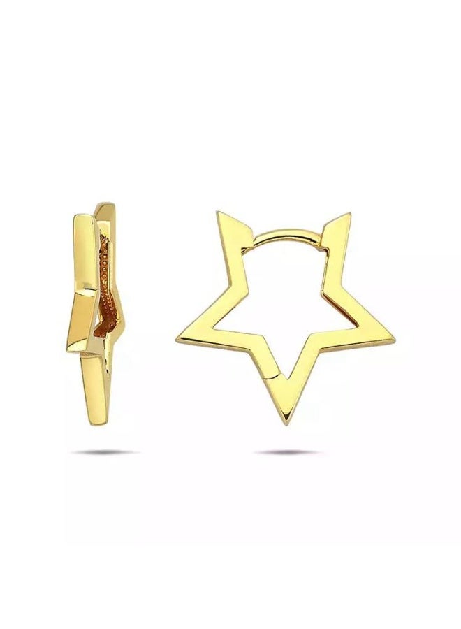 روبي آرت الذهب أقراط نسائية من الذهب الخالص عيار 18 قيراطًا - أنيقة وخفيفة الوزن - 3.76 جرام - Image 1