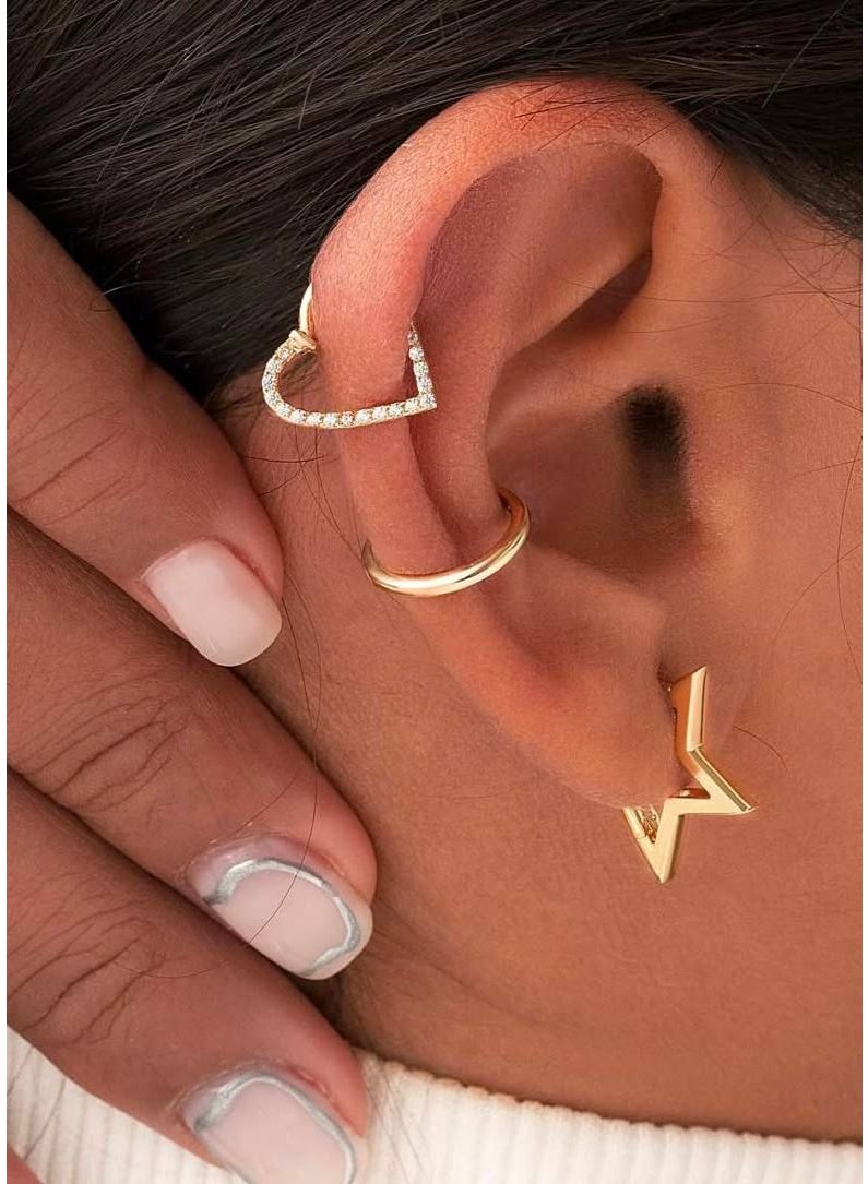 روبي آرت الذهب أقراط نسائية من الذهب الخالص عيار 18 قيراطًا - أنيقة وخفيفة الوزن - 3.76 جرام - Image 3