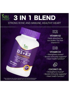 Vitamin D3 Plus K2 With Organic Coconut- 60 Softgels For Hair, Bone Health, Immunity Booster - pzsku/ZF3E92A0F10C000E9EC5DZ/45/_/1698823427/57e5c001-6d2b-45d4-a482-798f572a7bab