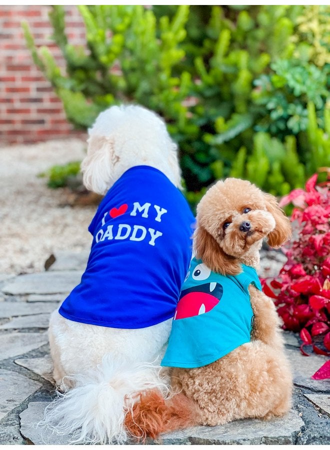 فيت وورم قميص كلاب Monster من Fitwarm مكون من 3 قطع، تي شيرت خفيف الوزن ومضحك للكلاب، ملابس كلاب للكلاب الصغيرة للأولاد والبنات، ملابس للحيوانات الأليفة، برتقالي، أخضر، أزرق مخضر، مقاس XL - Image 3