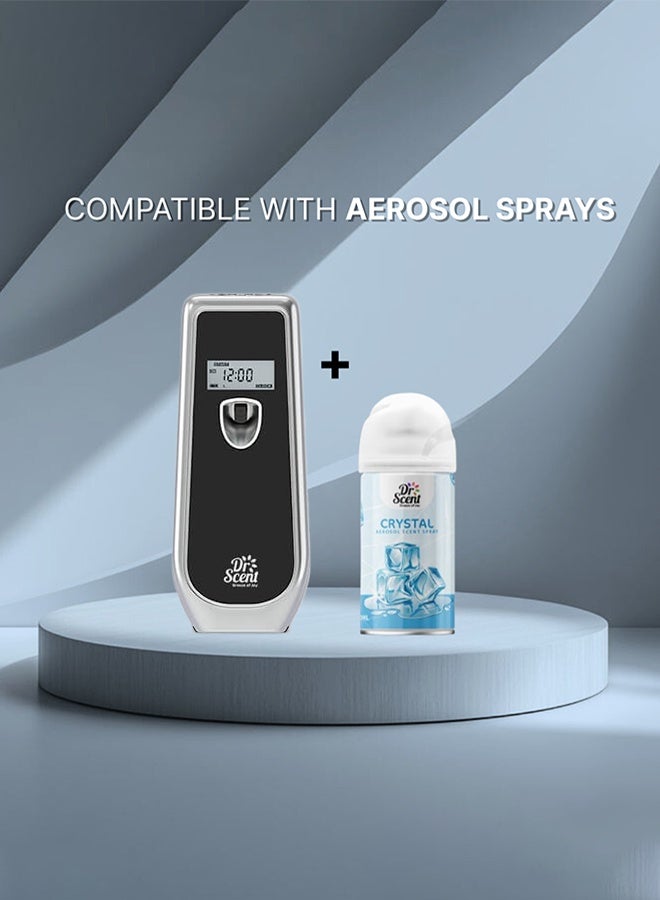 Dr Scent Breeze of Joy Air Freshener Combo Kit | Best Automatic Air Freshener with LCD Display Voltalia + 300ml Aerosol Refill | Enhanced Long-Lasting Fragrance for Homes & Offices (Crystal) - Image 2