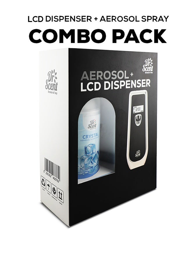 Dr Scent Breeze of Joy Air Freshener Combo Kit | Best Automatic Air Freshener with LCD Display Voltalia + 300ml Aerosol Refill | Enhanced Long-Lasting Fragrance for Homes & Offices (Crystal) - Image 5