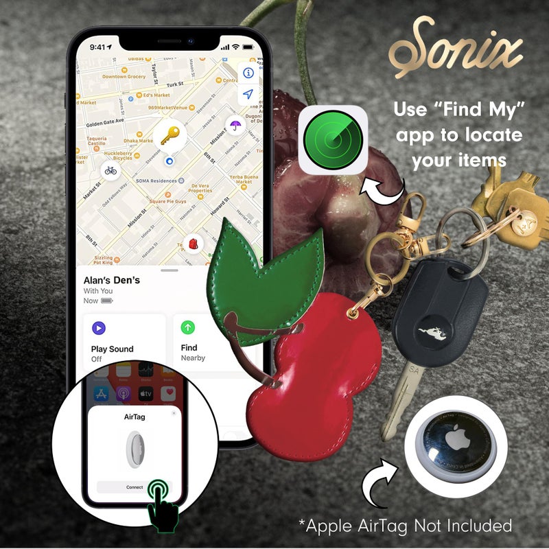 Sonix Keychain Case Compatible with Apple AirTag | Protective AirTag Cover Keychain | Cherry - Image 3