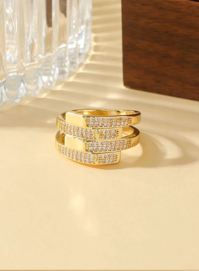 Take Two Gold and Diamond-Studded Ring