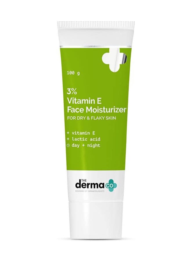 THE derma Co كريم مرطب للوجه بفيتامين E بنسبة 3% مع فيتامين E وحمض اللاكتيك للبشرة الجافة والمتقشرة - 100 جرام - Image 1