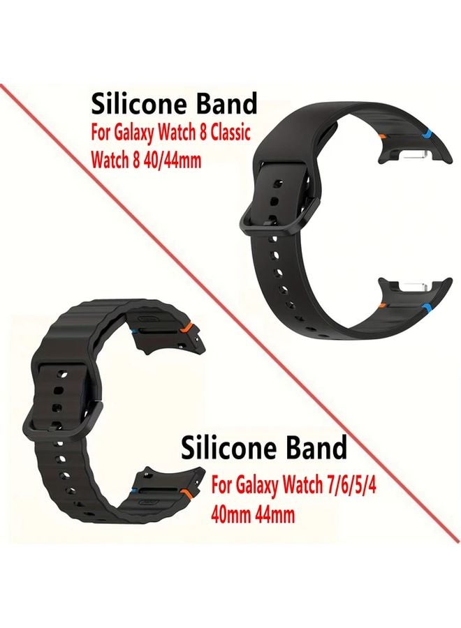 Samsung Galaxy Watch 8 Classic 46mm Black Silicone Band With 2 Tempered Glass Screen Protectors - Image 4