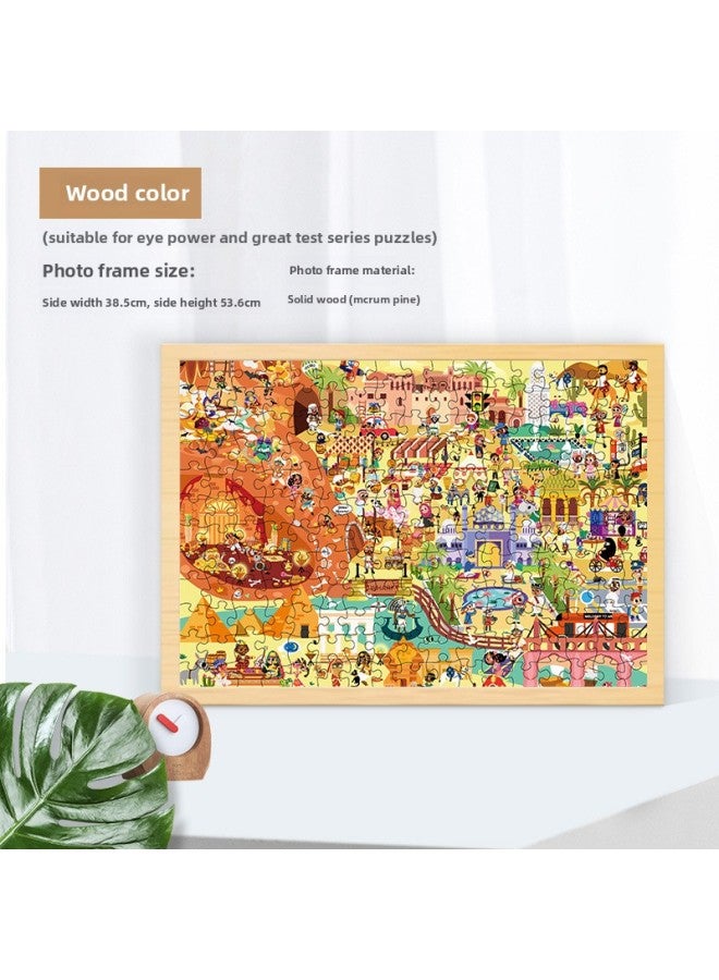 Solid Wood Photo Frame Mounted Creative Picture Frame Wall Hanging 500 Pieces 1000 Pieces Puzzle Special Picture Frame Wooden Exquisite Picture Frame-Color:Eye Test Puzzle Frame-log Color - Image 1