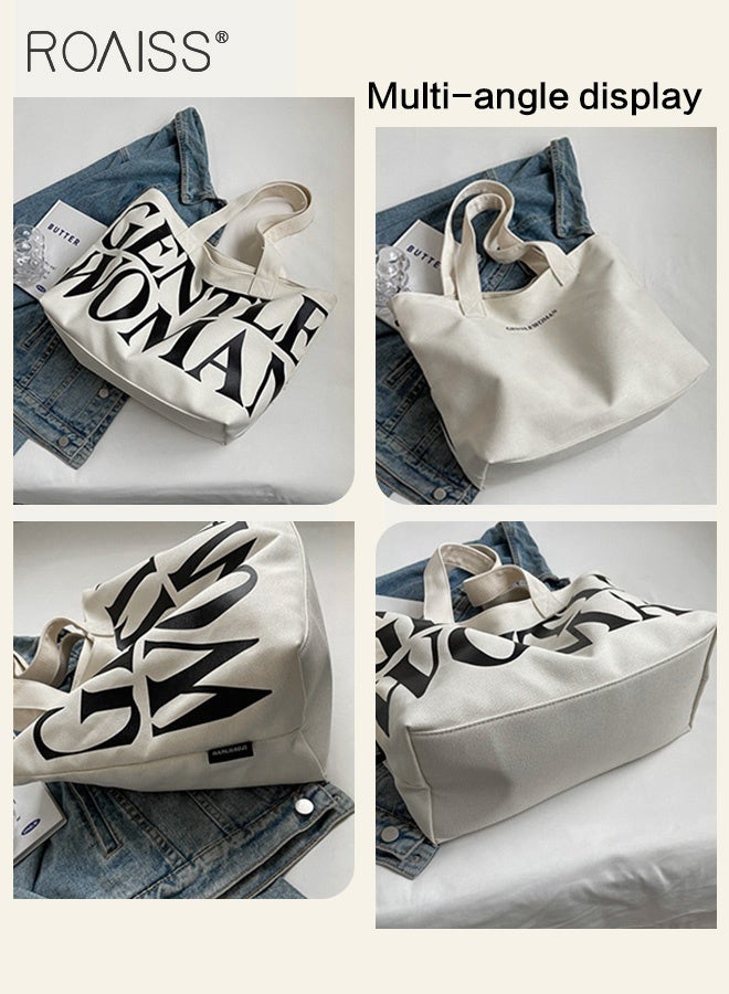 roaiss Large Capacity Printed Shoulder Bag Women'S Fashion Versatile Mom Bag Daily Commuting Wear-Resistant Zipper Closure Tote Bag  - Image 5