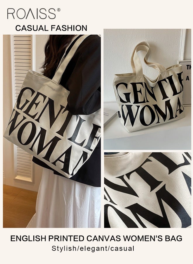 roaiss Large Capacity Printed Shoulder Bag Women'S Fashion Versatile Mom Bag Daily Commuting Wear-Resistant Zipper Closure Tote Bag  - Image 2