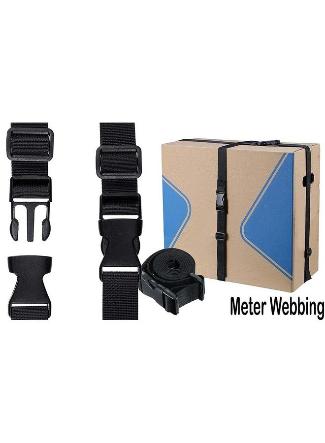 iCONY Nylon Webbing Strap 10meter roll with 5 Buckles, 5 Adjuster and 1 Thread Cutter for Backpack Repairing, Luggage Fastening Strap, Pet Collar Making, Hiking and More (Black) (1 inch) - Image 5