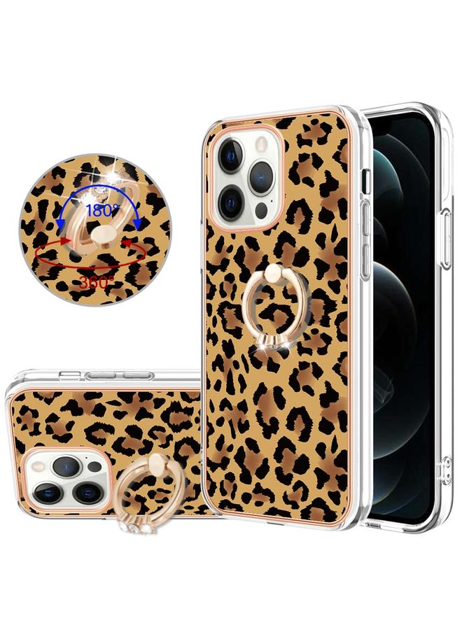 Zaboon Case For iPhone 12 / 12 Pro Electroplating Dual-side IMD Phone Case with Ring Holder - Image 1