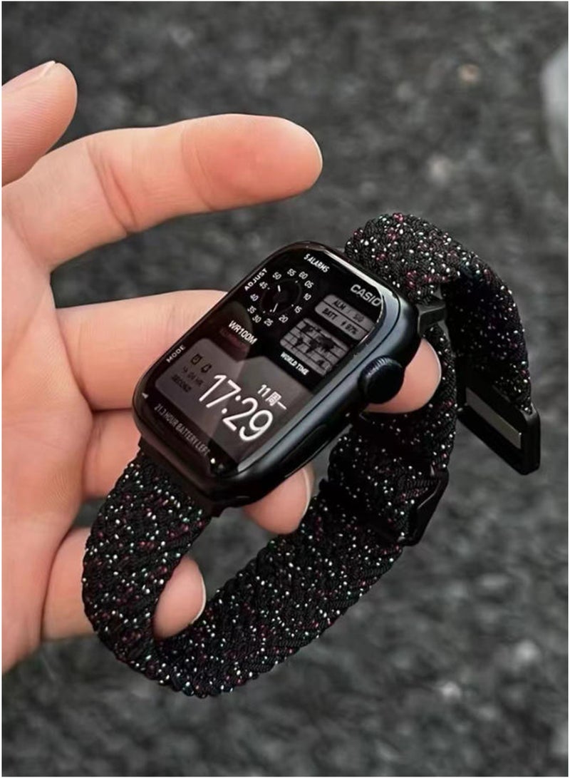 Eilimi Braided Nylon Band Compatible with Apple Watch Bands for iWatch Series 10 Watchbands Replacement Bands Magnetic Loop for women Men(46mm) - Image 3