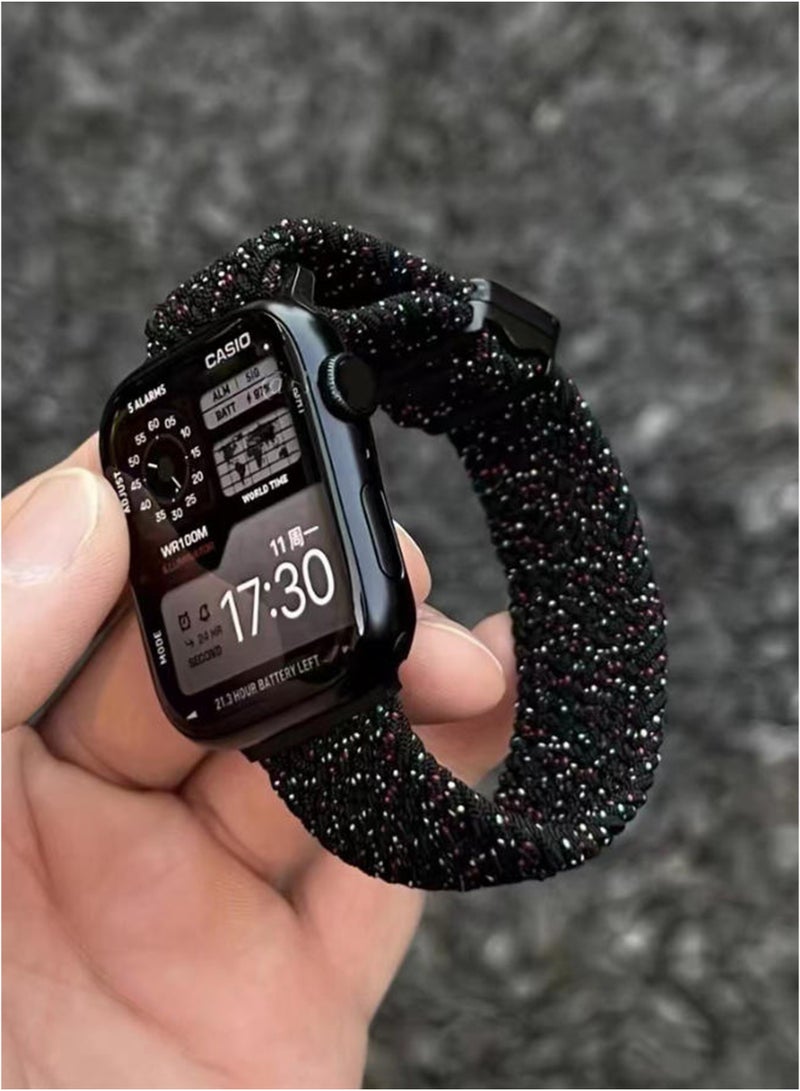 Eilimi Braided Nylon Band Compatible with Apple Watch Bands for iWatch Series 10 Watchbands Replacement Bands Magnetic Loop for women Men(46mm) - Image 2