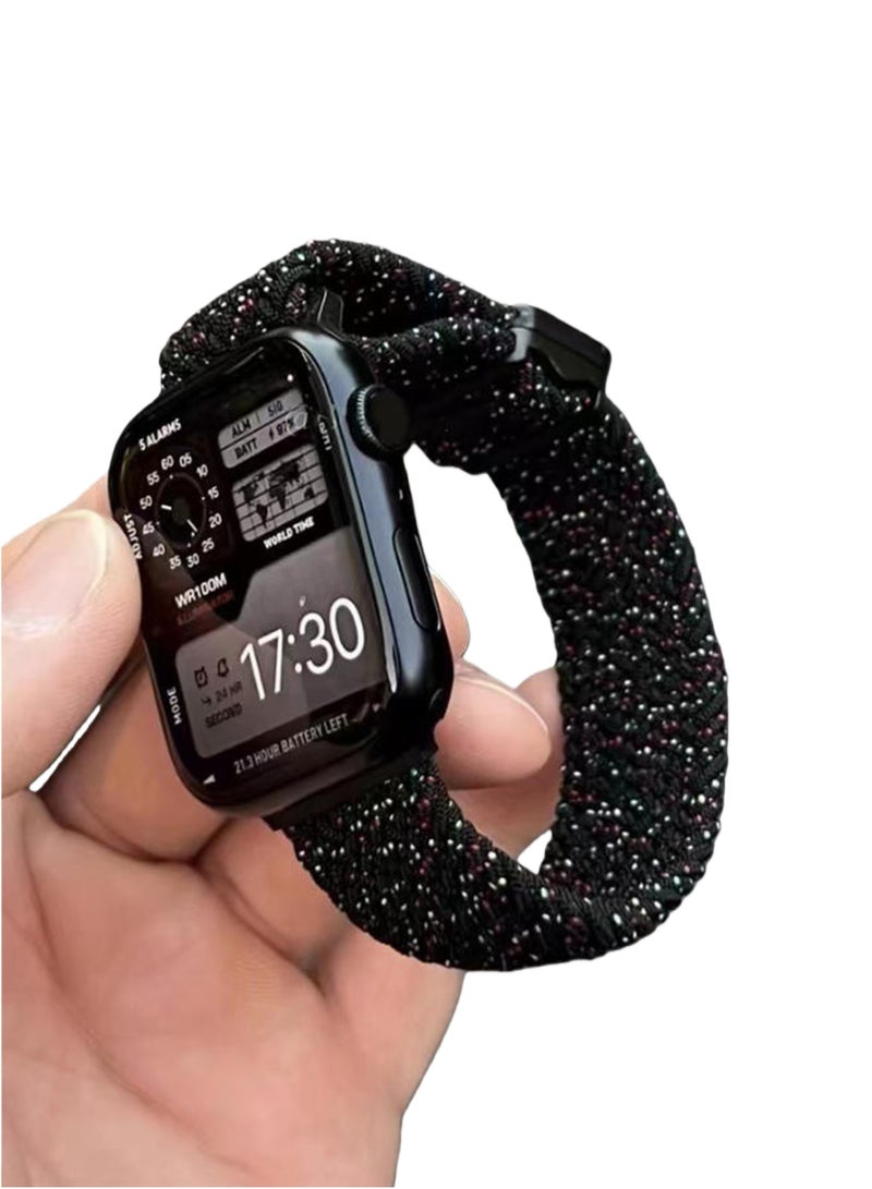 Eilimi Braided Nylon Band Compatible with Apple Watch Bands for iWatch Series 10 Watchbands Replacement Bands Magnetic Loop for women Men(46mm) - Image 1