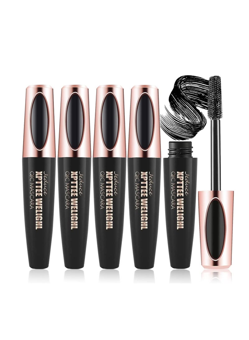 KASTWAVE 4 Pcs 4D Silk Fiber Lash Mascara, Liquid Extension Makeup Eye Lash Kit Luxuriously Longer Thicker Voluminous Eyelashes Waterproof Smudge-proof Natural No Clumping Smudging Lasting All Day - Image 1