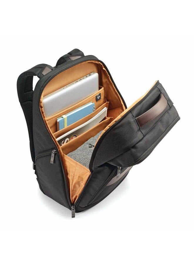 Samsonite حقيبة ظهر كومبي للأعمال، أسود/بني، 17.5 × 12 × 7 إنش - Image 2