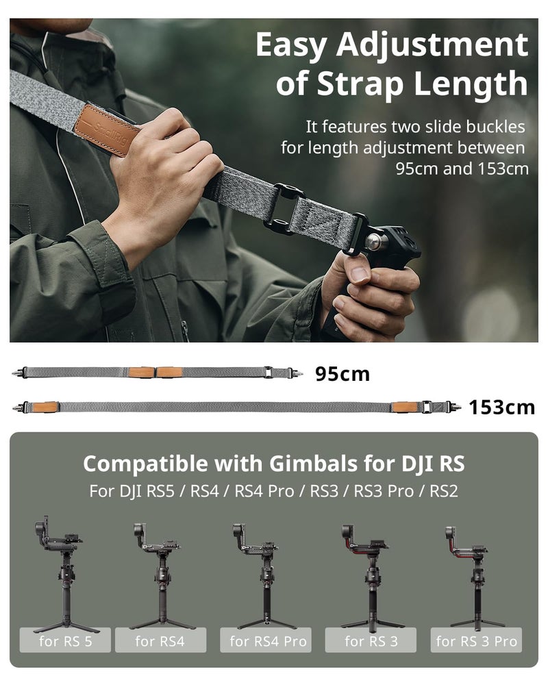 SmallRig RS3 RS2 Weight-Reducing Shoulder Strap Compatible with Sling Handle for DJI, Gimbal Belt with Upgraded QD Quick Release Buckles for DJI RS 5 / RS4 / RS4 Pro/RS 3 / RS 3 Pro/RS 2 - Image 5