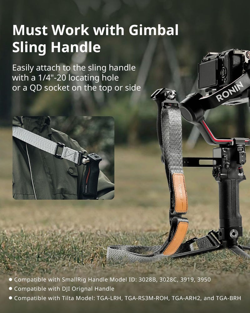 SmallRig RS3 RS2 Weight-Reducing Shoulder Strap Compatible with Sling Handle for DJI, Gimbal Belt with Upgraded QD Quick Release Buckles for DJI RS 5 / RS4 / RS4 Pro/RS 3 / RS 3 Pro/RS 2 - Image 2