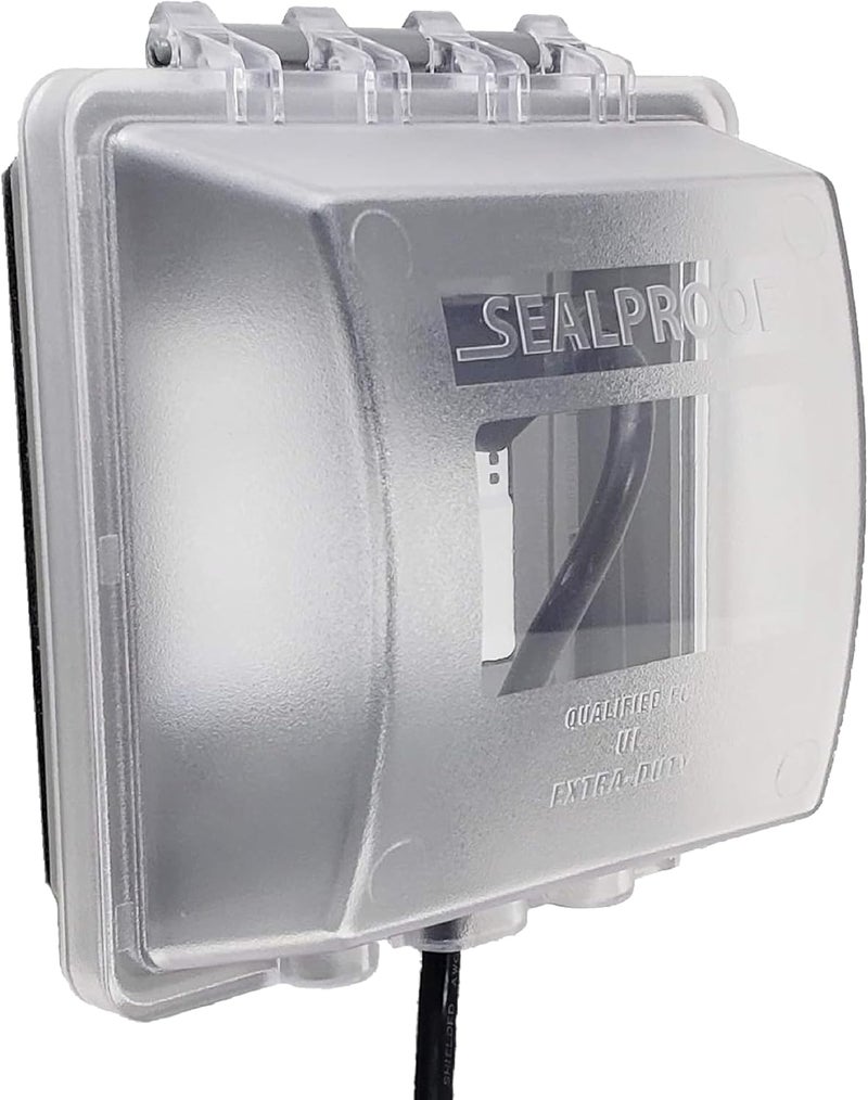 Sealproof 2-Gang Weatherproof In Use Outlet Cover | Two Gang Outdoor Plug and Receptacle Protector, Lockable, UL Extra Duty Compliant, 45 Configurations - Image 1