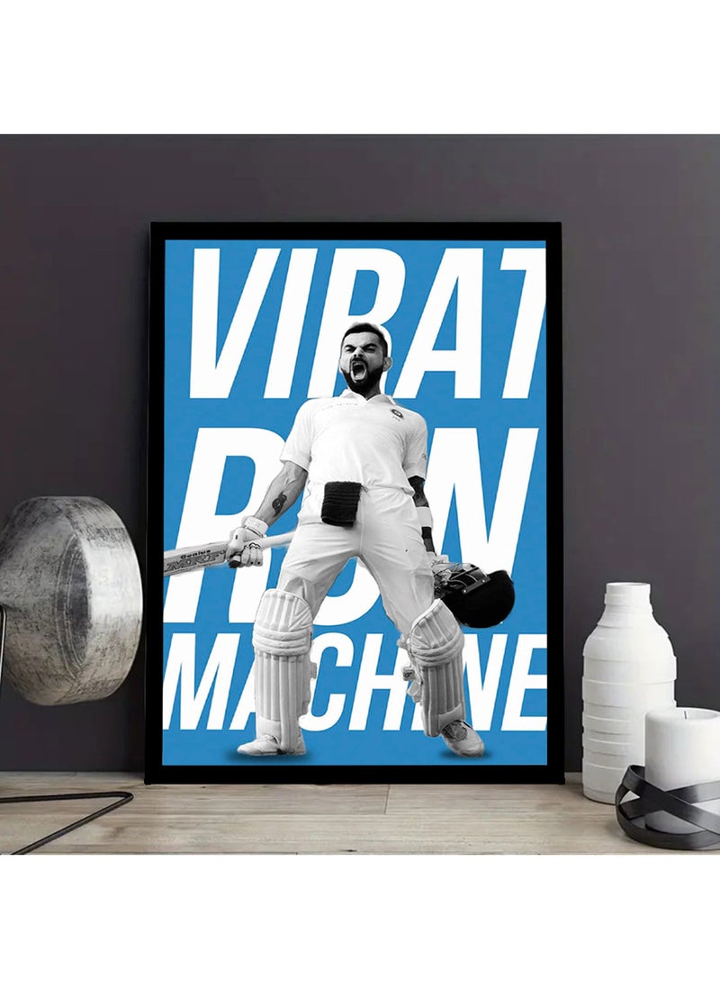 Spoil Your Wall Virat Kohli Wall Poster with Black Frame, Wall Arts Home Décor Photo Frames, 40x55 cm by Spoil Your Wall - Image 1