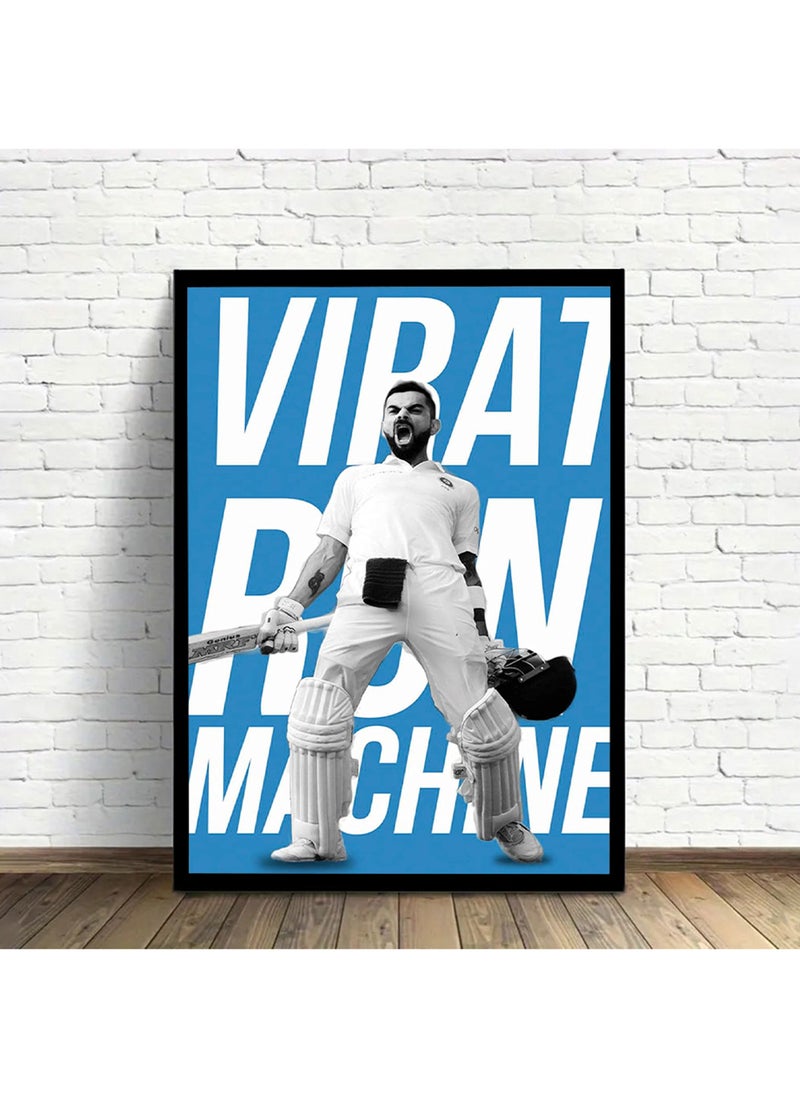 Spoil Your Wall Virat Kohli Wall Poster with Black Frame, Wall Arts Home Décor Photo Frames, 40x55 cm by Spoil Your Wall - Image 2