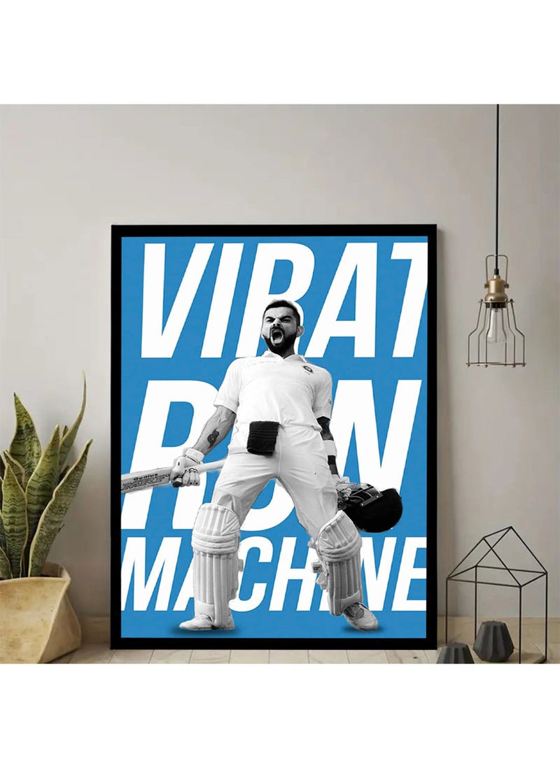 Spoil Your Wall Virat Kohli Wall Poster with Black Frame, Wall Arts Home Décor Photo Frames, 40x55 cm by Spoil Your Wall - Image 3