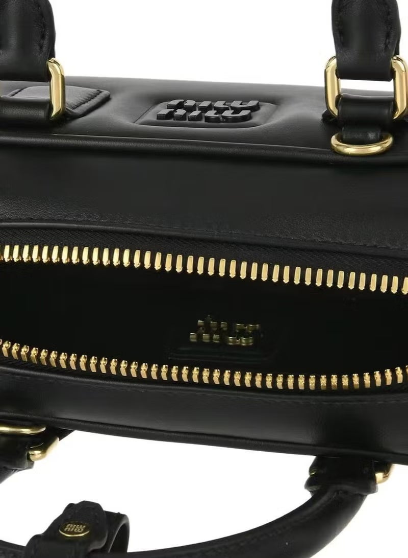 miu miu Arcadia Matelassé Nappa Leather Women's Bag, Women's Tote Bag, Women's Shoulder Bag, Women's Cross body Bag, Women's Handbag, Black - Image 5